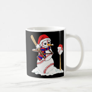 Baseball Weihnachtssnowman spielt Baseball Kaffeetasse