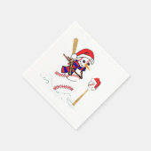 Baseball Weihnachtssnowman spielt Baseball Serviette (Ecke)