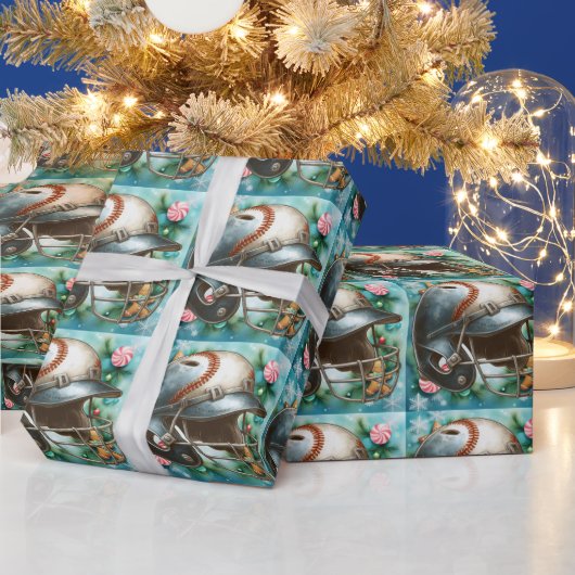 Baseball-Weihnachtsthema Geschenkpapier (Feiertage)