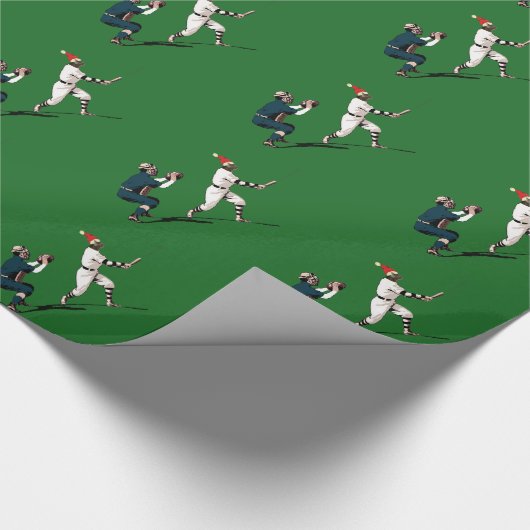 Baseball Weihnachtswrapping Paper Geschenkpapier (Ecke)