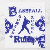 Baseball Weinetikett (Einzelnes Label)