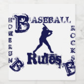 Baseball Weinetikett (Einzelnes Label)