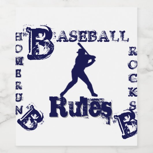 Baseball Weinetikett (Einzelnes Label)