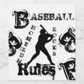 Baseball Weinetikett (Einzelnes Label)