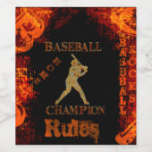 Baseball Weinetikett (Einzelnes Label)