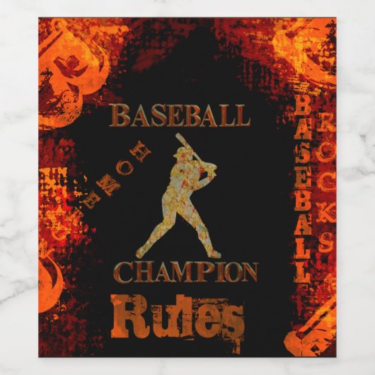 Baseball Weinetikett (Einzelnes Label)