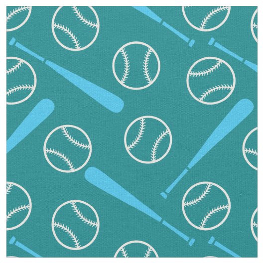 Baseball - weiß und blau auf dunkelgrün stoff (Nahaufnahme)