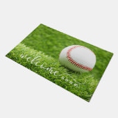 Baseball Welcome Zuhause ist auf grünem Gras Fußmatte (Schrägansicht)