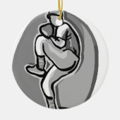 Baseball-Werfer Keramikornament (Vorne)