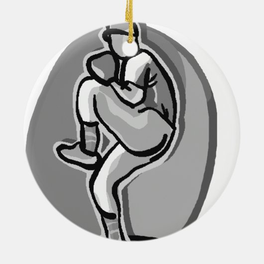Baseball-Werfer Keramikornament (Hinten)