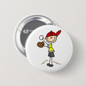 Baseball-Werfer-Knopf Button (Vorne & Hinten)