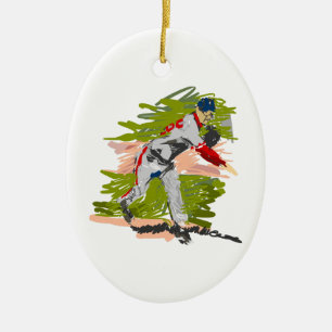 Baseball-Werfer-Nicken Keramikornament