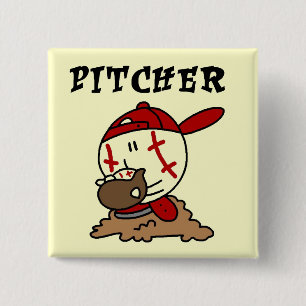 Baseball-Werfer-T-Shirts und Geschenke Button