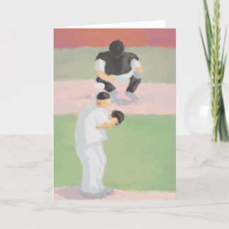 Baseball-Werfer u. Fänger, Gruß-Karte Karte