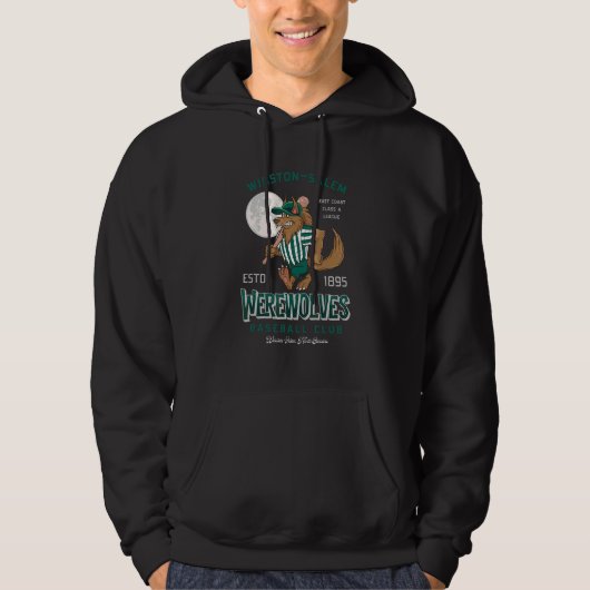 Baseball Werwolf Mond Halloween Hoodie (Vorderseite)