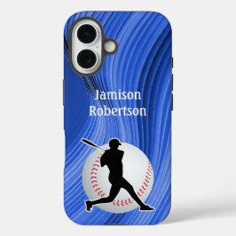 Baseball with Player and Ball personalize iPhone 16 Hülle