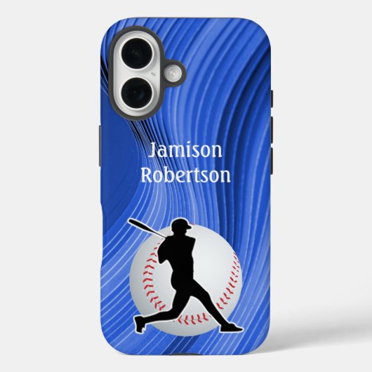 Baseball with Player and Ball personalize Case-Mate iPhone Hülle (Rückseite)