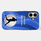 Baseball with Player and Ball personalize Case-Mate iPhone Hülle (Rückseite (Horizontal))