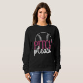 Baseball Womens Leopard Pattern Softball Baseball  Sweatshirt (Vorne ganz)