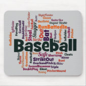 Baseball-Word-Wolke Mousepad (Vorne)