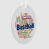 Baseball-Word-Wolke Ornament (Vorderseite)