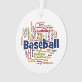 Baseball-Word-Wolke Ornament (Vorderseite)