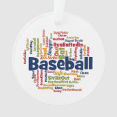 Baseball-Word-Wolke Ornament (Vorderseite)