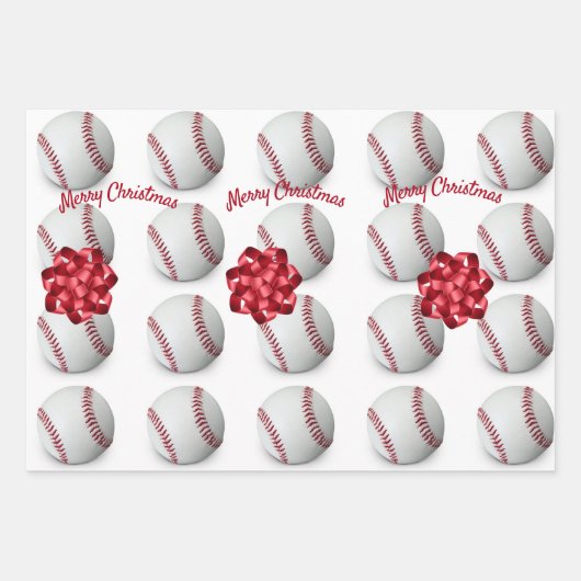 Baseball Wrapping Paper Flat Sheet Set 3 Geschenkpapier Set (Vorderseite)