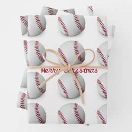Baseball Wrapping Paper Flat Sheet Set 3 Geschenkpapier Set