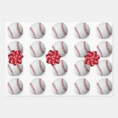 Baseball Wrapping Paper Flat Sheet Set 3 Geschenkpapier Set (Vorderseite 3)