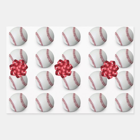 Baseball Wrapping Paper Flat Sheet Set 3 Geschenkpapier Set (Vorderseite 3)
