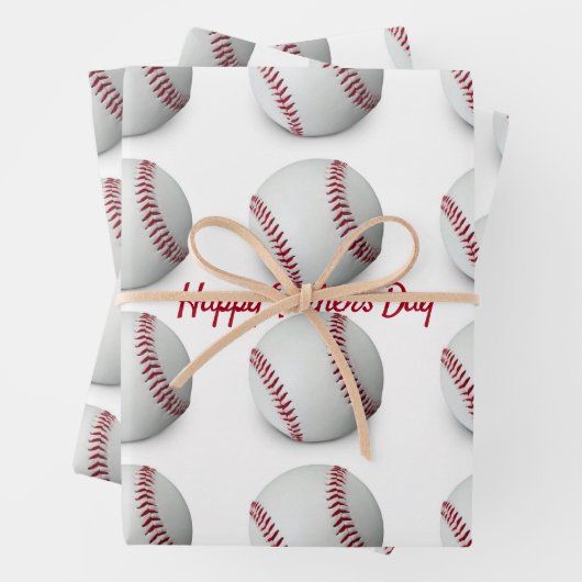 Baseball Wrapping Paper Flat Sheet Set 3 Geschenkpapier Set (Beispiel)