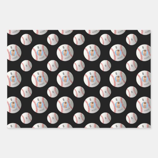 Baseball-Wrapping-Papier für benutzerdefiniertes F Geschenkpapier Set (Vorderseite 2)
