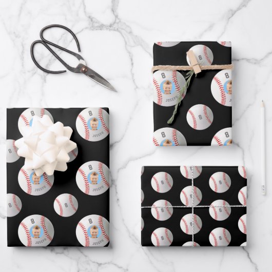 Baseball-Wrapping-Papier für benutzerdefiniertes F Geschenkpapier Set (Vorderseite)