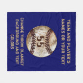 Baseball-Wurfdecke mit Ihrem TEXT und Farben Fleecedecke (Vorderseite (Horizontal))