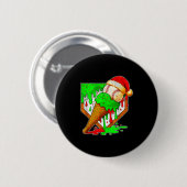 Baseball Xmas Christmas Baseball Ice Cream Drip Bo Button (Vorne & Hinten)