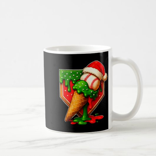 Baseball Xmas Christmas Baseball Ice Cream Drip Bo Kaffeetasse (Rechts)