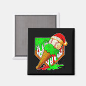 Baseball Xmas Christmas Baseball Ice Cream Drip Bo Magnet (Vorderseite/Rückseite)