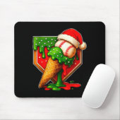 Baseball Xmas Christmas Baseball Ice Cream Drip Bo Mousepad (Mit Mouse)