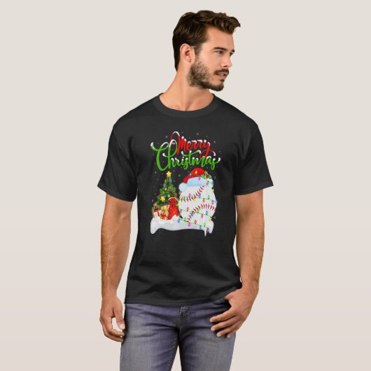 Baseball Xmas Decorations Santa Baseball Christma T-Shirt (Vorne ganz)