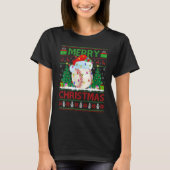 Baseball Xmas Tree Ugly Santa Baseball Christmas T-Shirt (Vorderseite)