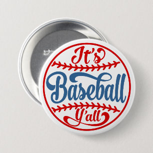 Baseball Y'all Knopf Button
