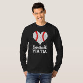 Baseball Yia Yia Baseball Heart Grandma YiaYia T-Shirt (Vorne ganz)