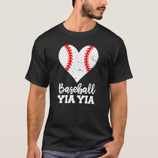 Baseball Yia Yia Baseball Heart Grandma YiaYia T-Shirt (Vorderseite)