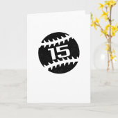 Baseball-Zahl 15 Jahre alt Geburtstag Karte (Gelbe Blume)