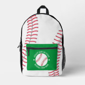Baseball Zeichne mit eigenem Sportnamen Bedruckter Rucksack (Vorderseite)