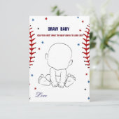 Baseball Zeichnete Baby-Dusche-Spielkarte Einladung (Stehend Vorderseite)