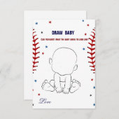 Baseball Zeichnete Baby-Dusche-Spielkarte Einladung (Vorne/Hinten)