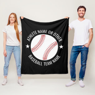 Baseball Zeichnete mit Team und Athletin Name mode Fleecedecke