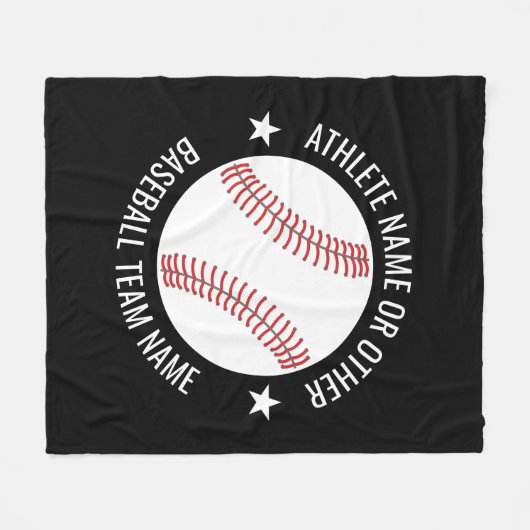 Baseball Zeichnete mit Team und Athletin Name mode Fleecedecke (Vorderseite (Horizontal))